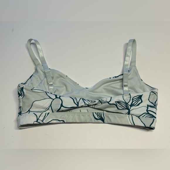 JoyLab Ruched White/Blue Floral Print Comfort Twist Back Sports‎ Bra size XS - Picture 5 of 11